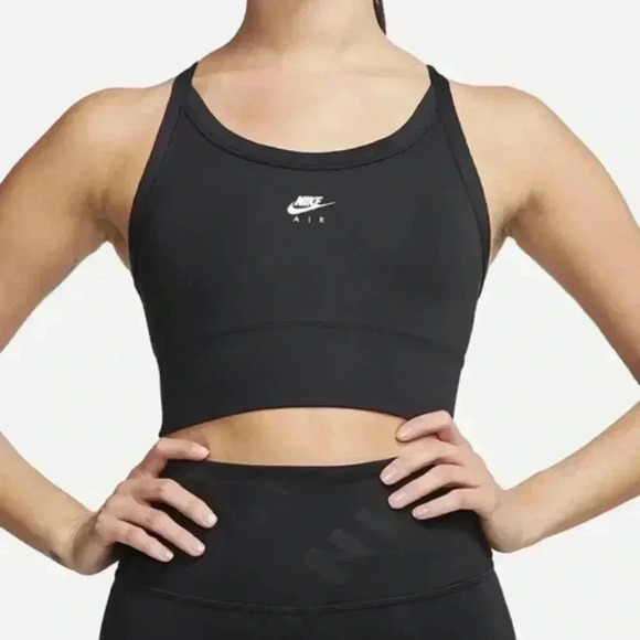 NIKE AIR SWOOSH SPORTS BRA BLACK SIZE M - Picture 1 of 4